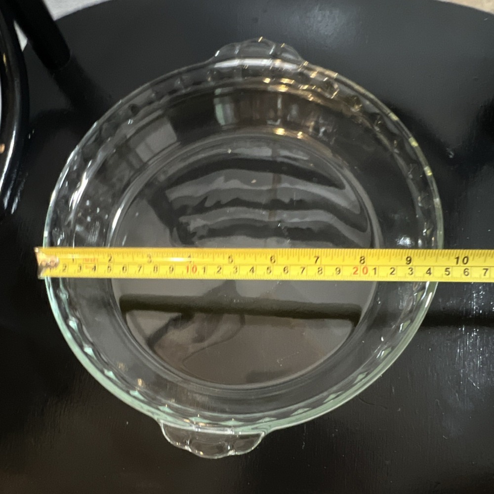 PYREX Clear Glass Pie Dish 9 Inch Round with Handles Pie Plate Bakeware
